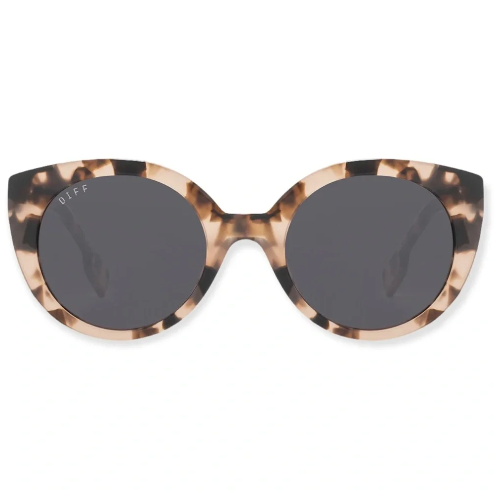 DIFF Emmy Sunglasses Himalayan Tortoise Frames Smoke Grey Lenses